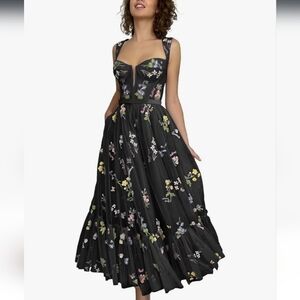 Floral Dress With Embroidery Sleeveless Formal Tulle Gown Size 20W